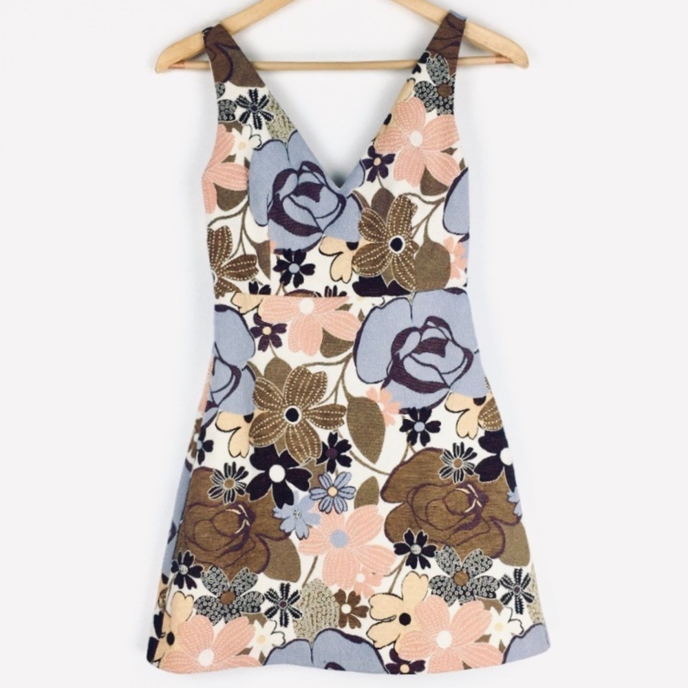 COPY - ZARA TRAFALUC FLORAL EMBROIDERED MINI DRESS